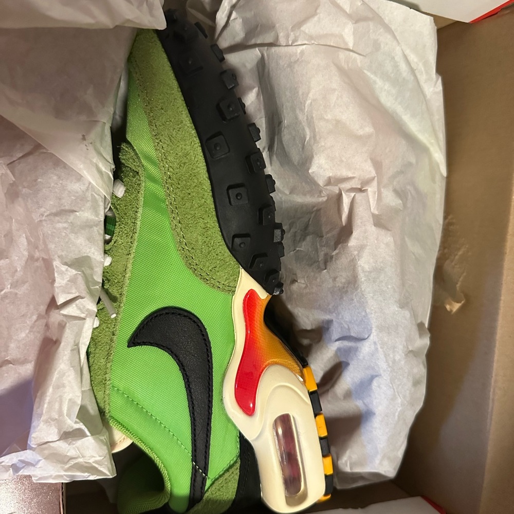 Nike Air Max Waffle SP Sneakers in Action Green, Black, & Total Orange